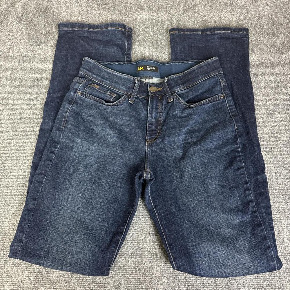 Dark wash bootcut mid rise jeans